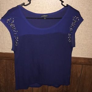 Express embellished cap sleeves top Like New!